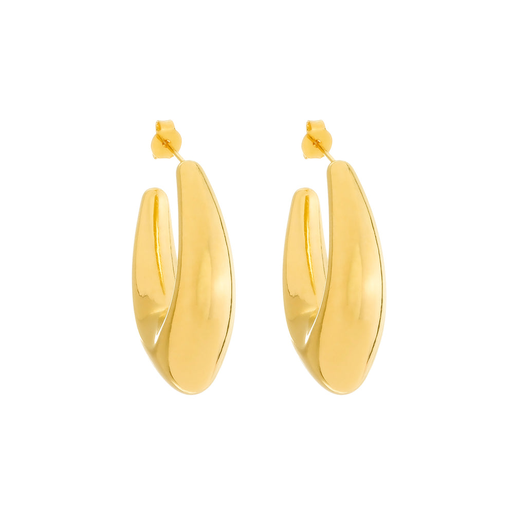 brinco dourado concha orgânico