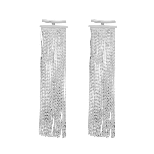 Brinco Prateado de Franja