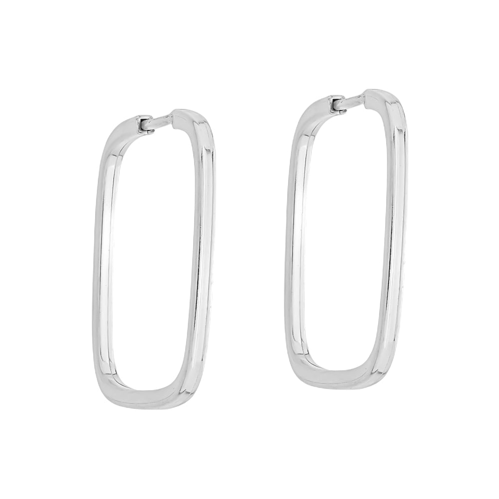 brinco de argola quadrada em prata 925