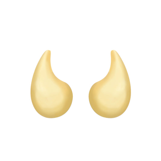 Brinco Dourado Gota Curvada Grande