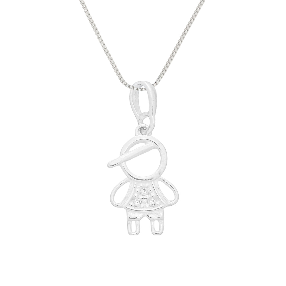 colar filho com zircônia em prata 925