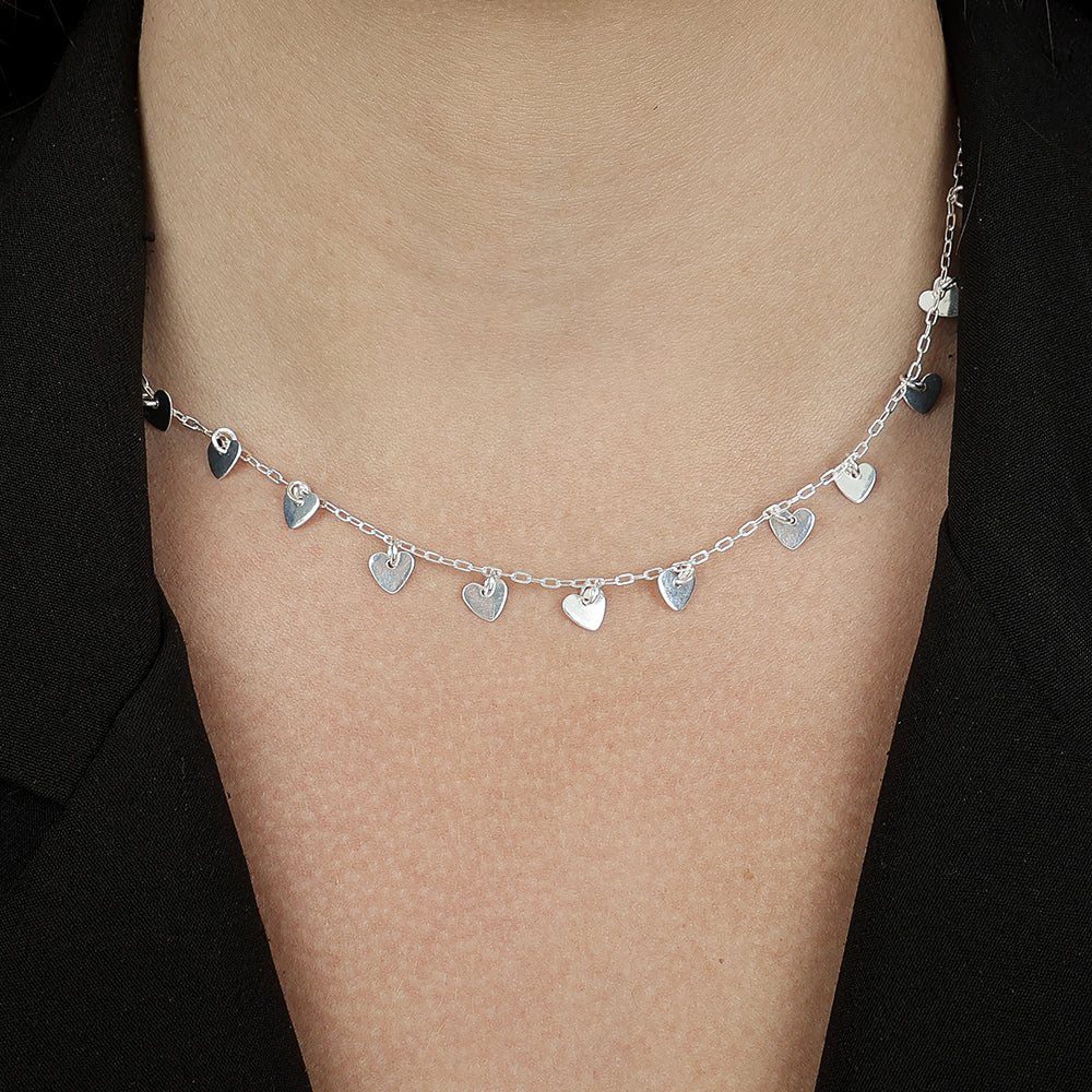 colar de corações em prata 925 - galeria