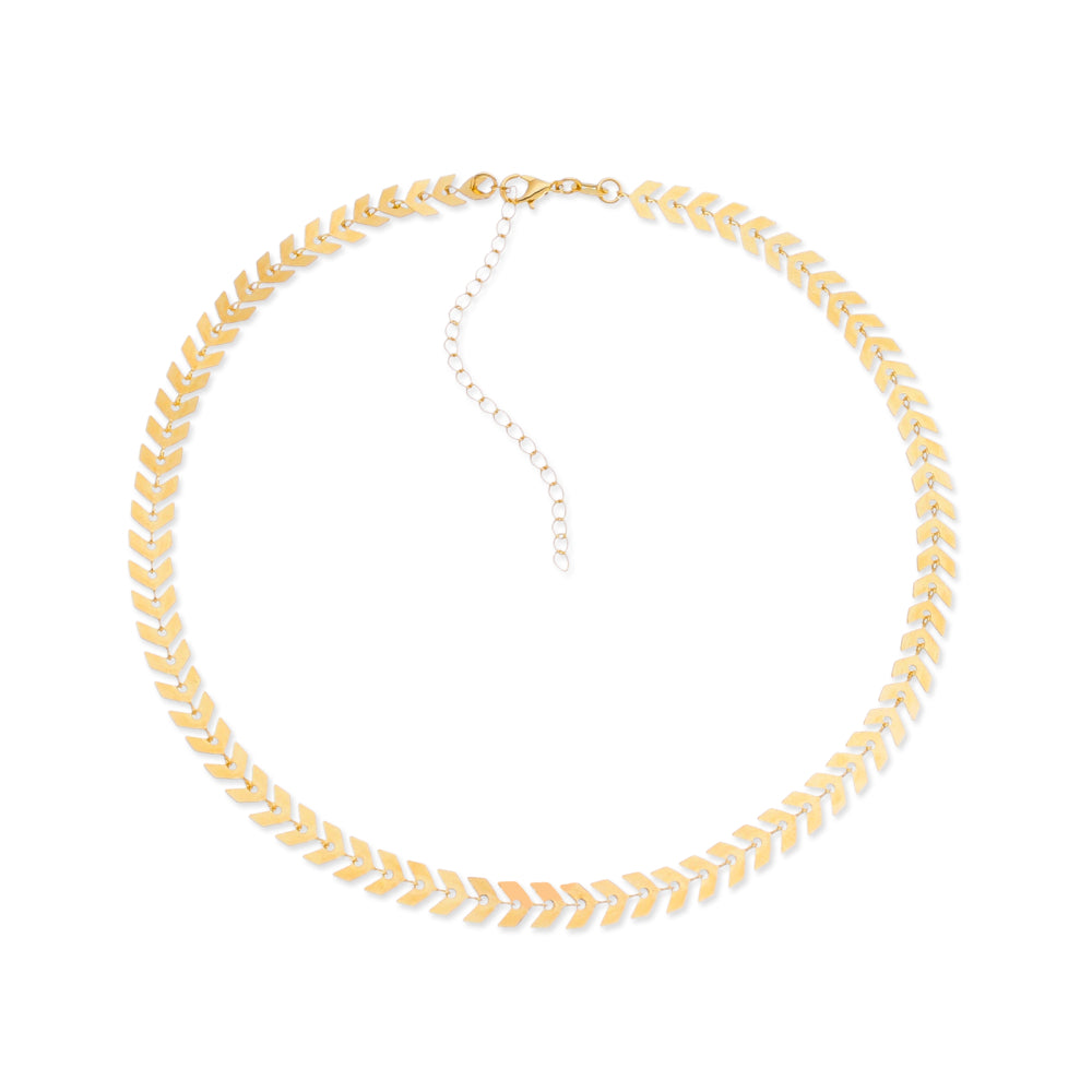 colar dourado chocker de seta