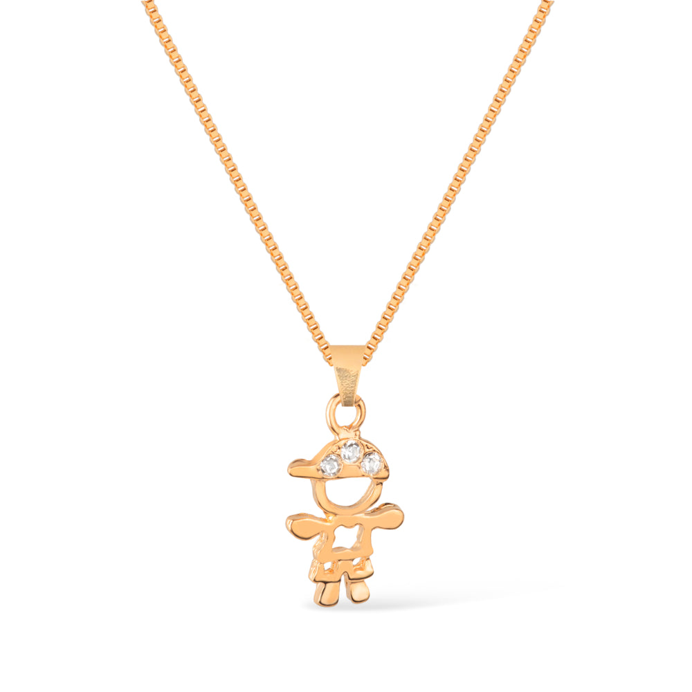 colar dourado filho com zircônia