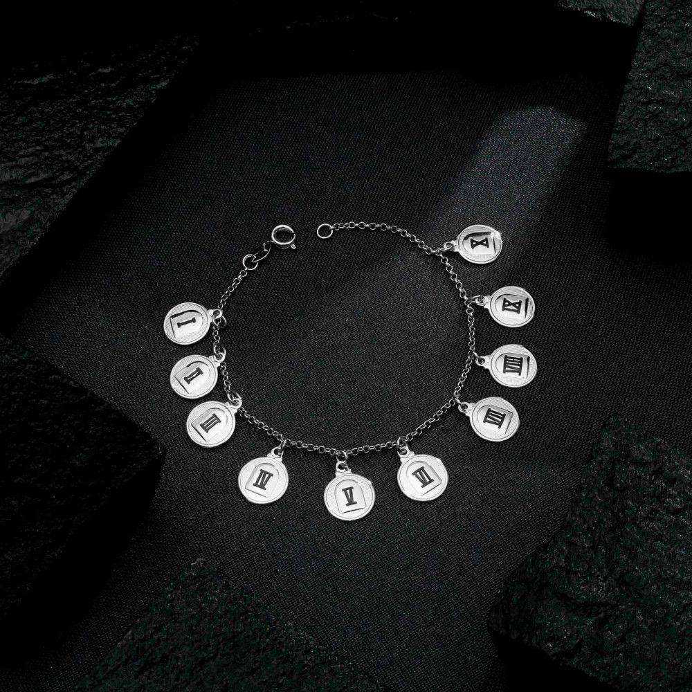 pulseira prateada 10 dez mandamentos - galeria