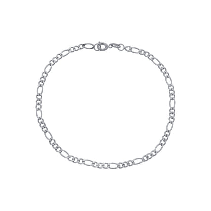 Pulseira Prateada Masculina Elo 3 por 1 &#8211; 4mm