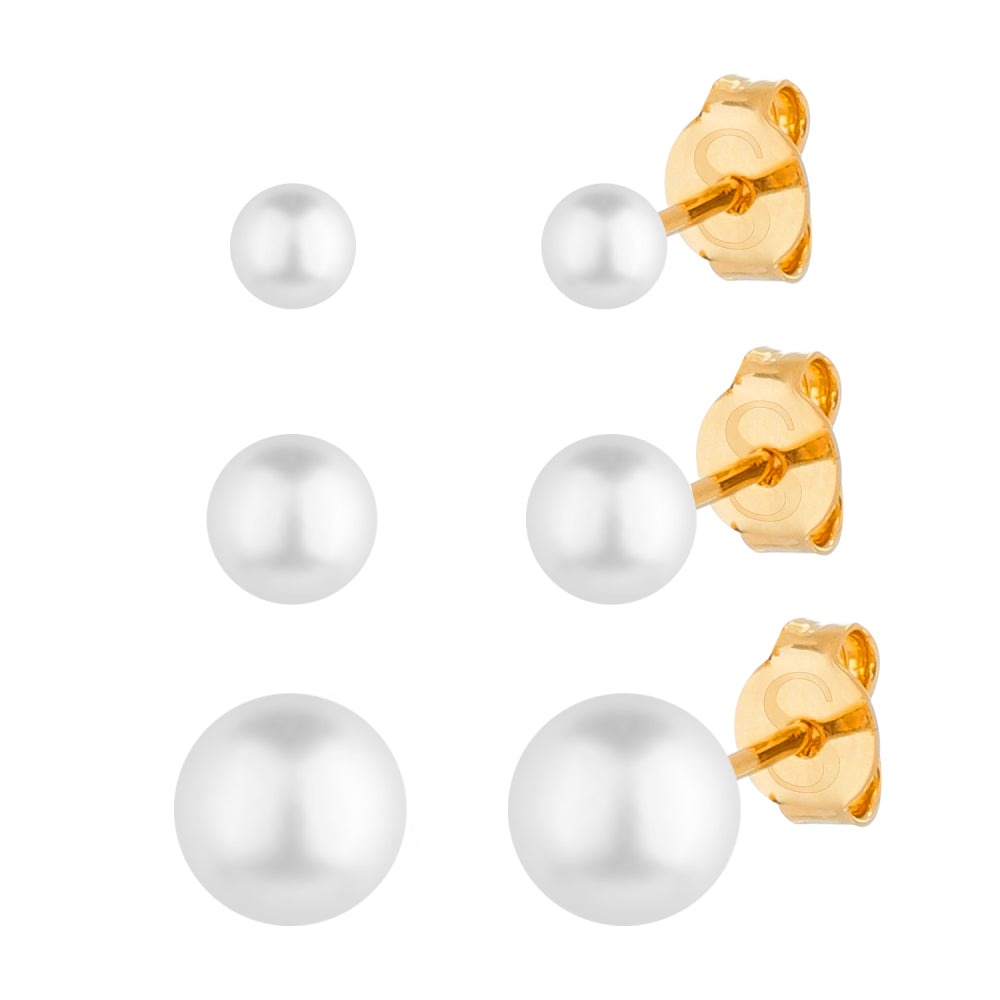 trio dourado de pérolas